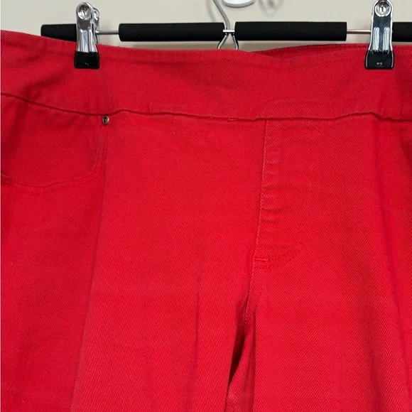 Jessica stretchy pull on red denim pants. Ladies size 18 - Picture 4 of 6